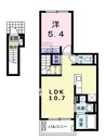 ライトスプリングＢ 1LDKの間取り