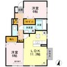 ラヴィアンローズ B 2LDKの間取り