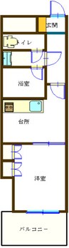 ダイアパレス丸之内弐番館 1DKの間取り