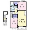 ロジュマングラシューＩ 2LDKの間取り