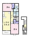 ラフレシールＡ 2LDKの間取り
