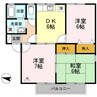 アムール B棟 3DKの間取り