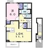 エアリースクエア 1LDKの間取り