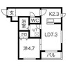 L・A円山公園 1LDKの間取り