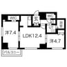 レガーロ札幌ステーション 2LDKの間取り