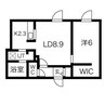 BLANC CASSE南9条 1LDKの間取り