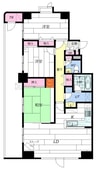 鹿友ディアプラザ旭ヶ丘 3LDKの間取り