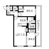 ALPHA GRANDE札幌南4条 2LDKの間取り
