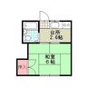 エクセル高松 1Kの間取り