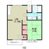 ハイツウィンディＢ 1LDKの間取り
