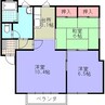 セントラルハウス鳥居A 2LDKの間取り