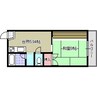 コーポアクア 1DKの間取り