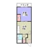 第二盛南マンション 1Kの間取り