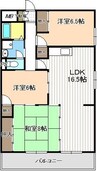 油屋ハイツ中野Ⅱ 3LDKの間取り