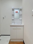 独立洗面台、小物を置くことができて便利です サンハウスマスダ