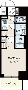 S-RESIDENCE熱田Ⅱ 1Kの間取り