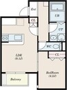 フローネル六番町 1LDKの間取り