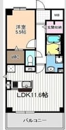 ボワドブローニュⅢ 1LDKの間取り