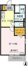 シャルマンⅡ 1Kの間取り