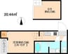 アーク東海通 1Kの間取り