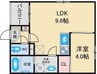 リーガル東海通 1LDKの間取り