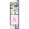 ラシュレ 1Kの間取り