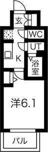 メイクス熱田神宮 1Kの間取り