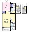 アルバーダ　Ⅰ 1LDKの間取り