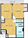 服部コーポ 2DKの間取り