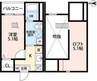 カミノサントゥアリオ 1Kの間取り