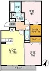 ラフィーネ野立 2LDKの間取り