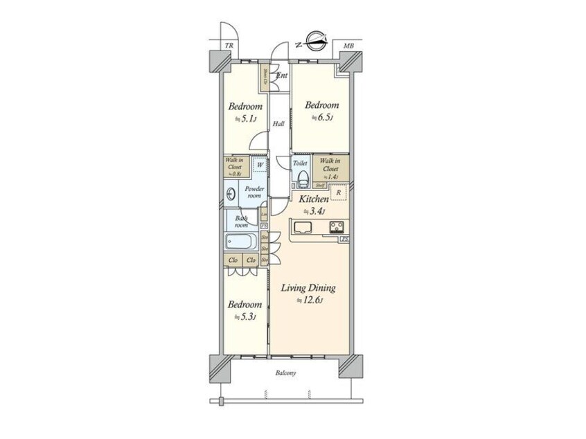 間取図 パークホームズＬａＬａ名古屋みなとアクルスガーデンスクエア