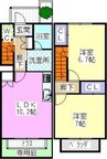 アプト本宮 2LDKの間取り