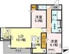 セレスローゼ 2LDKの間取り