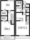 port　west　雅 2LDKの間取り