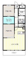 幸和ハイツ 2LDKの間取り