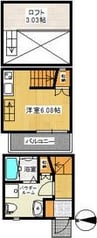 アースクエイク名港 1Rの間取り