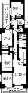 バンベール金山 4LDKの間取り