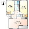 クオリティーⅡ番館 2LDKの間取り