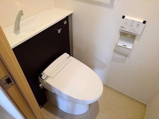 落ち着いた色調のトイレです サニーコート