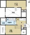 sofitel西田町(ソフィテルニシダチョウ) 1Rの間取り