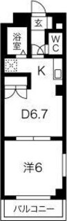 ヨーロピアンレジデンス 1DKの間取り