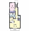 ソレイユⅠ 1LDKの間取り