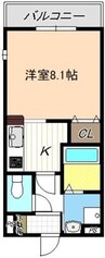 ルイナス 1Kの間取り