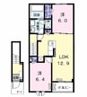 ヴィオレッタ 2LDKの間取り