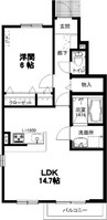 リマーレ道徳 1LDKの間取り