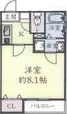 リブレア豊　B棟 1Kの間取り