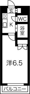 カーサ川並 1Kの間取り