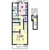 ハイネス 1LDKの間取り