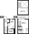 Fect Rays(フェクトレイズ) 1Kの間取り